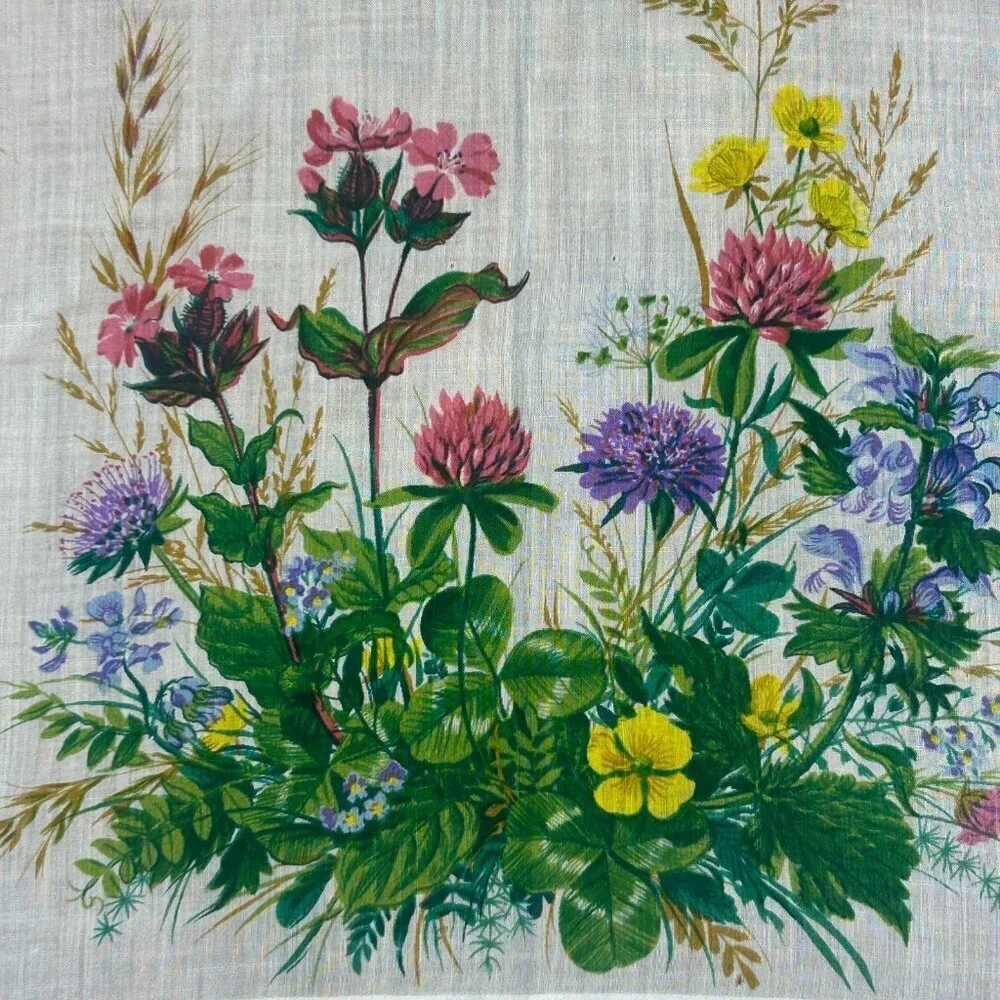 Kreier Vintage Wildflowers Handkerchief 12.5